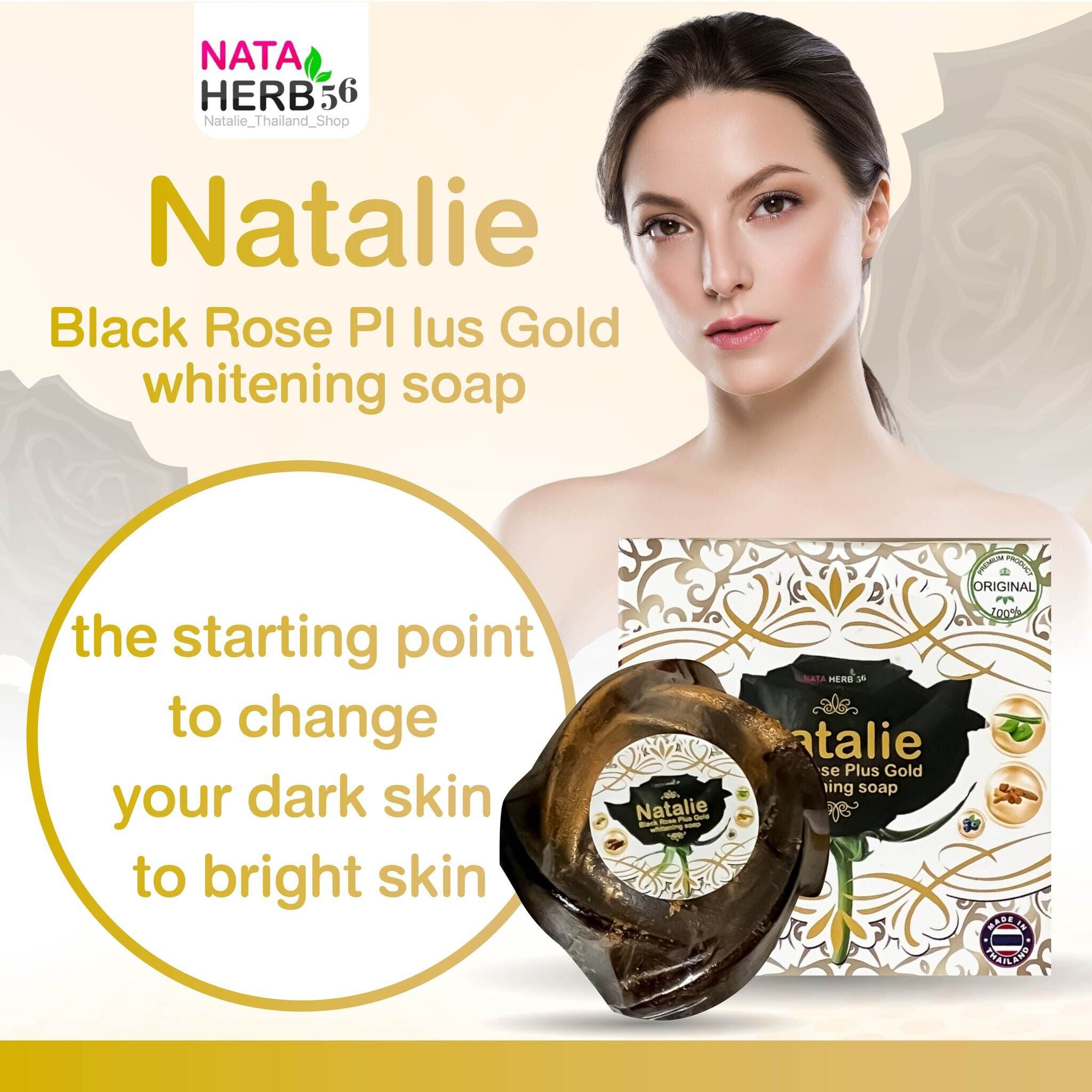 Natalie Black Rose Pl lus Gold whitening soap - ภาพที่ 4